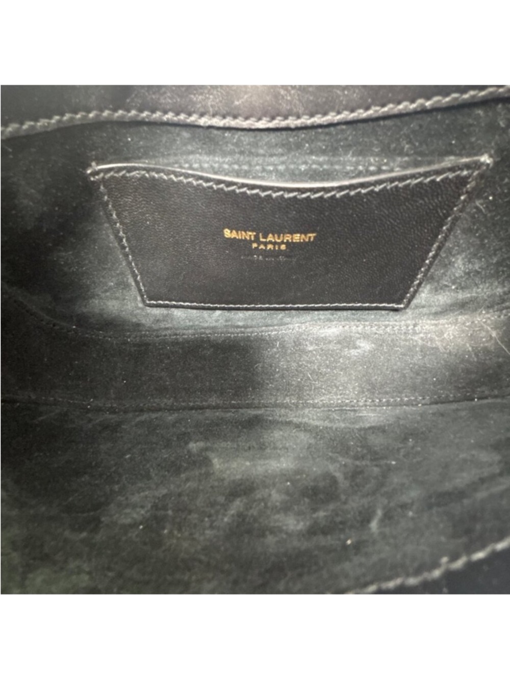 Saint Laurent Black Leather Shoulder Hobo with Gold YSL Logo - Picture 3 of 5